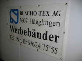 Reklame- und Werbebänder / Werbeblachen
